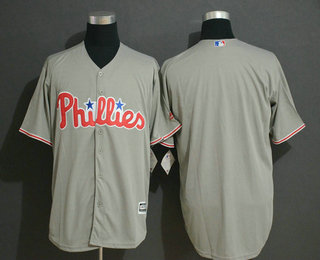 Men's Philadelphia Phillies Blank Gray Stitched MLB Cool Base Jersey