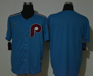 Men's Philadelphia Phillies Blank Light Blue Cooperstown Collection Stitched MLB Nike Jersey