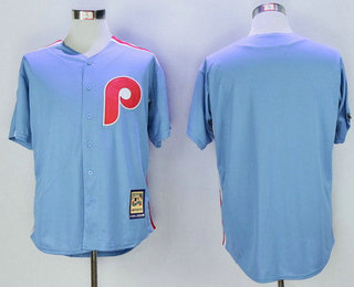 Men's Philadelphia Phillies Blank Light Blue Majestic Cool Base Cooperstown Collection Jersey