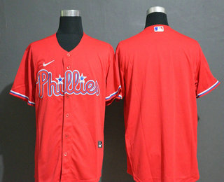 Men's Philadelphia Phillies Blank Red Stitched MLB Cool Base Nike Jersey