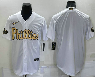 Men's Philadelphia Phillies Blank White 2022 All Star Stitched Cool Base Nike Jersey