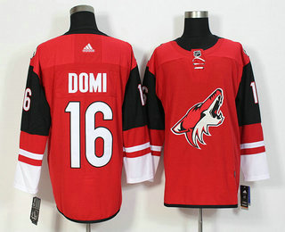 Men's Phoenix Coyotes #16 Max Domi Red 2017-2018 Hockey Adidas Stitched NHL Jersey