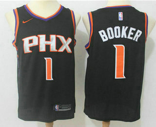 Men's Phoenix Suns #1 Devin Booker Black 2017-2018 Nike Swingman Stitched NBA Jersey