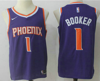 Men's Phoenix Suns #1 Devin Booker Purple 2017-2018 Nike Swingman Stitched NBA Jersey