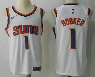 Men's Phoenix Suns #1 Devin Booker White 2017-2018 Nike Swingman Stitched NBA Jersey