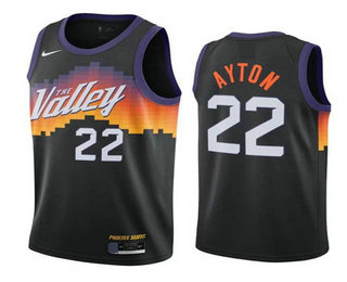 Men's Phoenix Suns #22 Deandre Ayton Black 2021 City Edition NBA Swingman Jersey