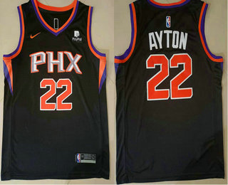 Men's Phoenix Suns #22 Deandre Ayton Black 2021 Nike Swingman Stitched NBA Jersey With Sponsor Logo