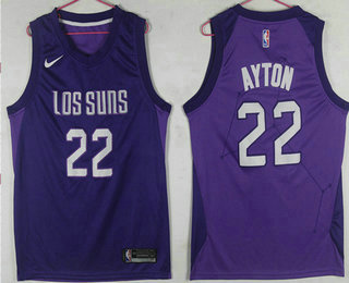 Men's Phoenix Suns #22 Deandre Ayton Purple City Edition Nike Swingman Jersey