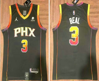 Men's Phoenix Suns #3 Bradley Beal Black 2023 Statement Edition Stitched Basketball Jersey