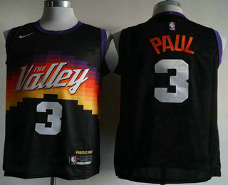 Men's Phoenix Suns #3 Chris Paul Black 2021 City Edition NBA Swingman Jersey