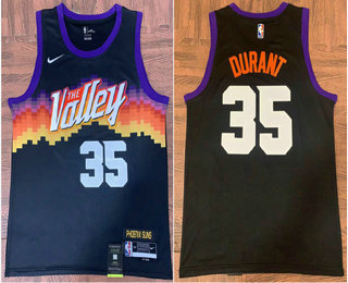 Men's Phoenix Suns #35 Kevin Durant Black 2021 City Icon Swingman Jersey