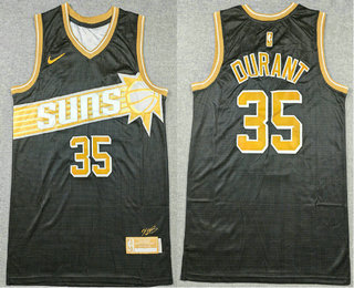 Men's Phoenix Suns #35 Kevin Durant Black Gold 2024 Select Series Stitched Jersey