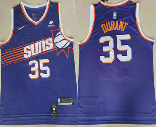 Men's Phoenix Suns #35 Kevin Durant Purple Icon Sponsor Stitched Basketball Jersey