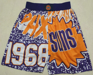 Men's Phoenix Suns Purple Big Face Mitchell Ness Hardwood Classics Soul Swingman Throwback Shorts