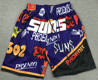 Men's Phoenix Suns Purple Doodle Fashion Swingman Throwback Shorts