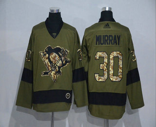 Men's Pittsburgh Penguins #30 Matt Murray Green Salute To Service Adidas Stitched NHL Jersey