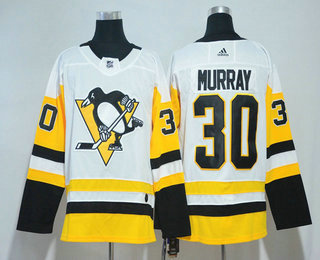 Men's Pittsburgh Penguins #30 Matt Murray White 2017-2018 Hockey Adidas Stitched NHL Jersey