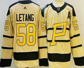 Men's Pittsburgh Penguins #58 Kris Letang Cream 2023 Winter Classic Authentic Jersey