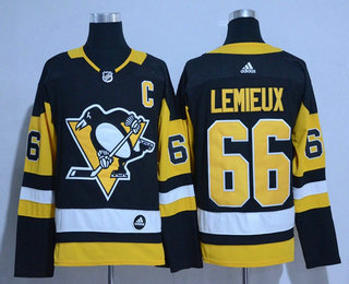 Men's Pittsburgh Penguins #66 Mario Lemieux Black 2017-2018 Hockey Adidas Stitched NHL Jersey