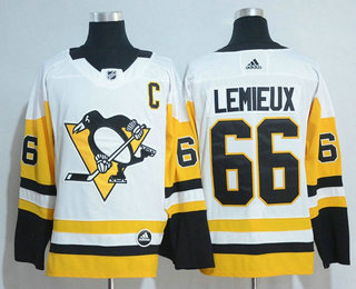 Men's Pittsburgh Penguins #66 Mario Lemieux White 2017-2018 Hockey Adidas Stitched NHL Jersey