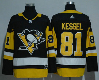 Men's Pittsburgh Penguins #81 Phil Kessel Black Home 2017-2018 Hockey Adidas Stitched NHL Jersey