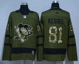 Men's Pittsburgh Penguins #81 Phil Kessel Green Salute to Service 2017-2018 Hockey Adidas Stitched NHL Jersey