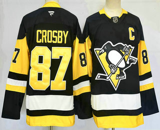 Men's Pittsburgh Penguins #87 Sidney Crosby Black 2024 Stitched Jersey