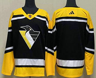Men's Pittsburgh Penguins Blank Black 2023 Reverse Retro Stitched Jersey