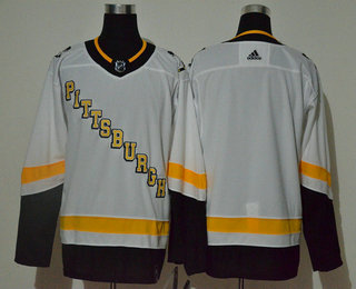 Men's Pittsburgh Penguins Blank White Adidas 2020-21 Stitched NHL Jersey