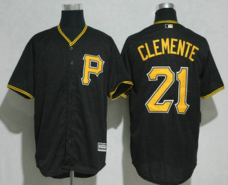 Men's Pittsburgh Pirates #21 Roberto Clemente Black Alternate Stitched MLB Jersey