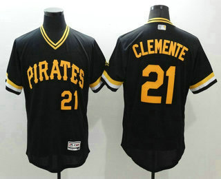 Men's Pittsburgh Pirates #21 Roberto Clemente Black Pullover Flexbase 2016 MLB Player Jersey