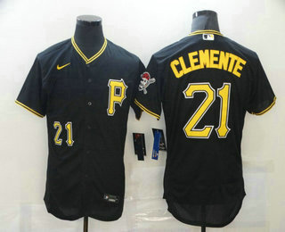 Men's Pittsburgh Pirates #21 Roberto Clemente Black Stitched MLB Flex Base Nike Jersey