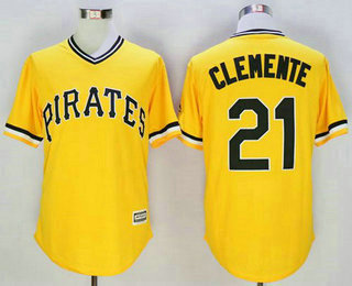 Men's Pittsburgh Pirates #21 Roberto Clemente Gold New Cool Base Jersey