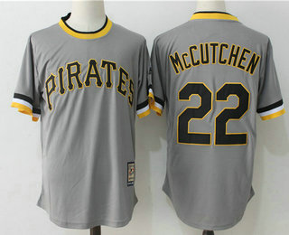 Men's Pittsburgh Pirates #22 Andrew McCutchen Gray Pullover Stitched MLB Majestic Cooperstown Collection Jersey