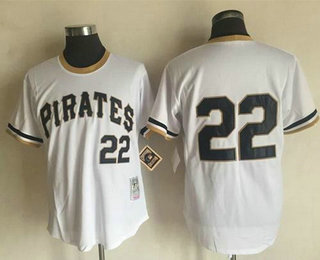 Men's Pittsburgh Pirates #22 Andrew McCutchen White Mitchell And Ness 1971 Throwback Stitched MLB Jersey