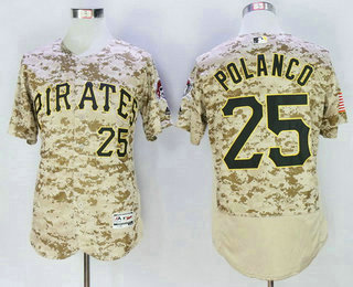 Men's Pittsburgh Pirates #25 Gregory Polanco Camo Collection 2016 Flexbase Majestic Baseball Jersey