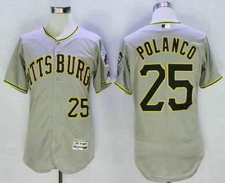 Men's Pittsburgh Pirates #25 Gregory Polanco Gray 2016 Flexbase Majestic Baseball Jersey