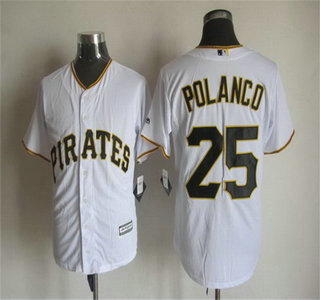 Men's Pittsburgh Pirates #25 Gregory Polanco Home White 2015 MLB Cool Base Jersey