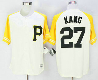 Men's Pittsburgh Pirates #27 Jung-ho Kang Cream 2015 MLB Cool Base Jersey