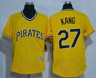 Men's Pittsburgh Pirates #27 Jung-ho Kang Gold Pullover 2016 Flexbase Majestic Baseball Jersey