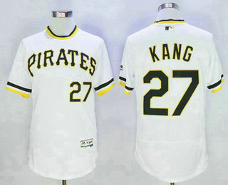 Men's Pittsburgh Pirates #27 Jung-ho Kang White Pullover 2016 Flexbase Majestic Baseball Jersey