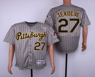 Men's Pittsburgh Pirates #27 Kent Tekulve Gray Pinstripe 1997 Throwback Turn Back The Clock MLB Collection Jersey