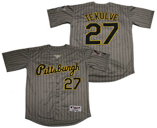 Men's Pittsburgh Pirates #27 Kent Tekulve Gray Pinstripe 1997 Throwback Turn Back The Clock MLB Collection Jersey