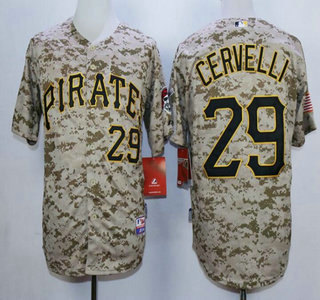 Men's Pittsburgh Pirates #29 Francisco Cervelli Alternate Camo Jersey