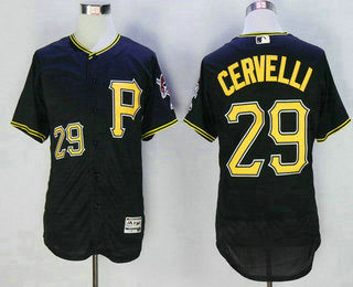 Men's Pittsburgh Pirates #29 Francisco Cervelli Black 2016 Flexbase Majestic Baseball Jersey