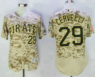 Men's Pittsburgh Pirates #29 Francisco Cervelli Camo Collection 2016 Flexbase Majestic Baseball Jersey