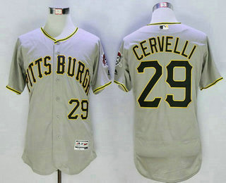 Men's Pittsburgh Pirates #29 Francisco Cervelli Gray 2016 Flexbase Majestic Baseball Jersey