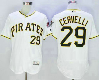 Men's Pittsburgh Pirates #29 Francisco Cervelli White 2016 Flexbase Majestic Baseball Jersey