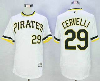 Men's Pittsburgh Pirates #29 Francisco Cervelli White Pullover 2016 Flexbase Majestic Baseball Jersey