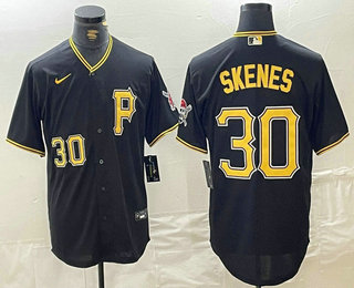 Men's Pittsburgh Pirates #30 Paul Skenes Black 2024 Alternate Stitched Baseball Jersey